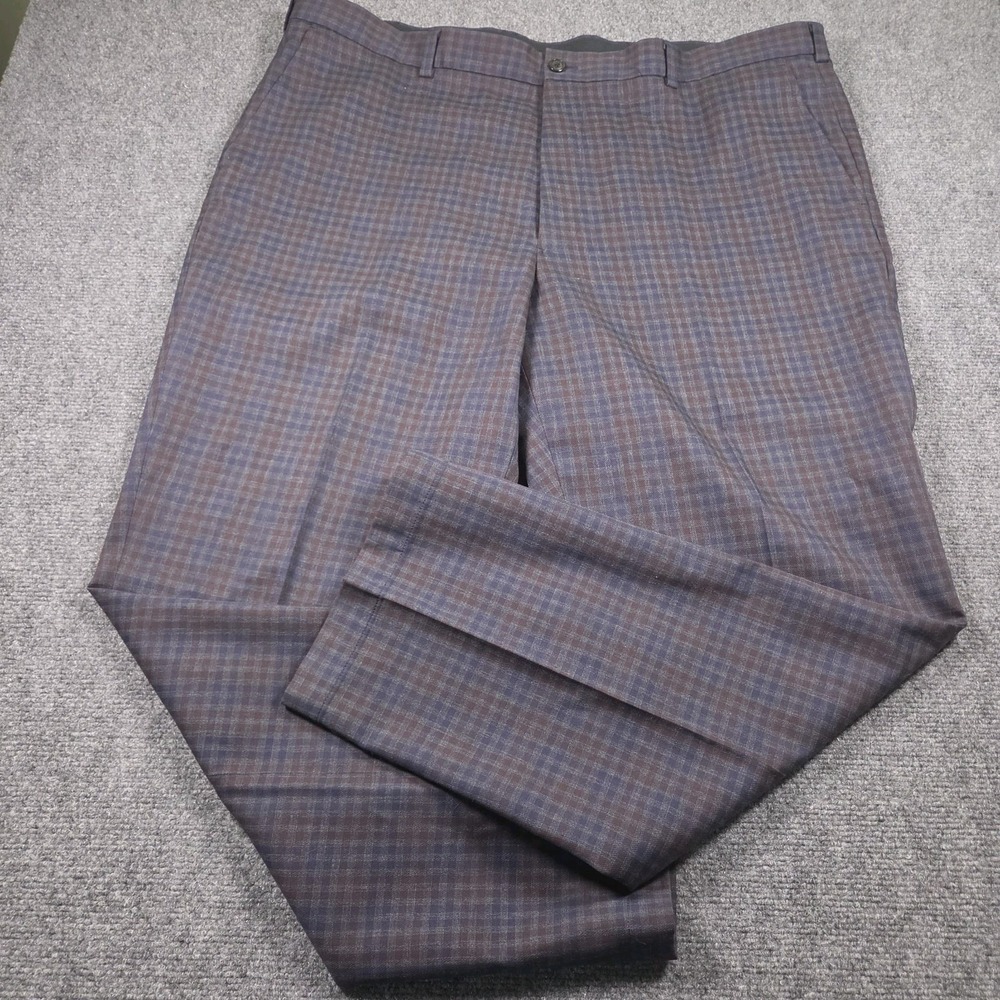 Brooks Brothers Pants Men 42X30 Multicolor Gingham Advantage Chino Clark Cotton